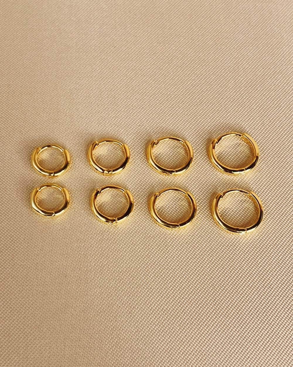 So Dainty Co. Huggies / Hoops Ingrid Gold Huggies (Choose 1 — 6mm / 7mm / 8mm / 9mm) Gold Plated 925 Sterling Silver Jewelry