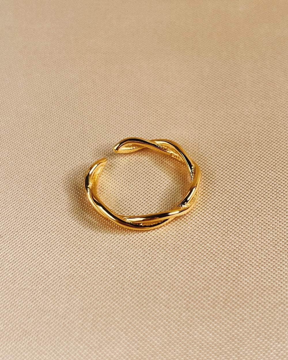 So Dainty Co. Rings Harper Gold Ring Gold Plated 925 Sterling Silver Jewelry