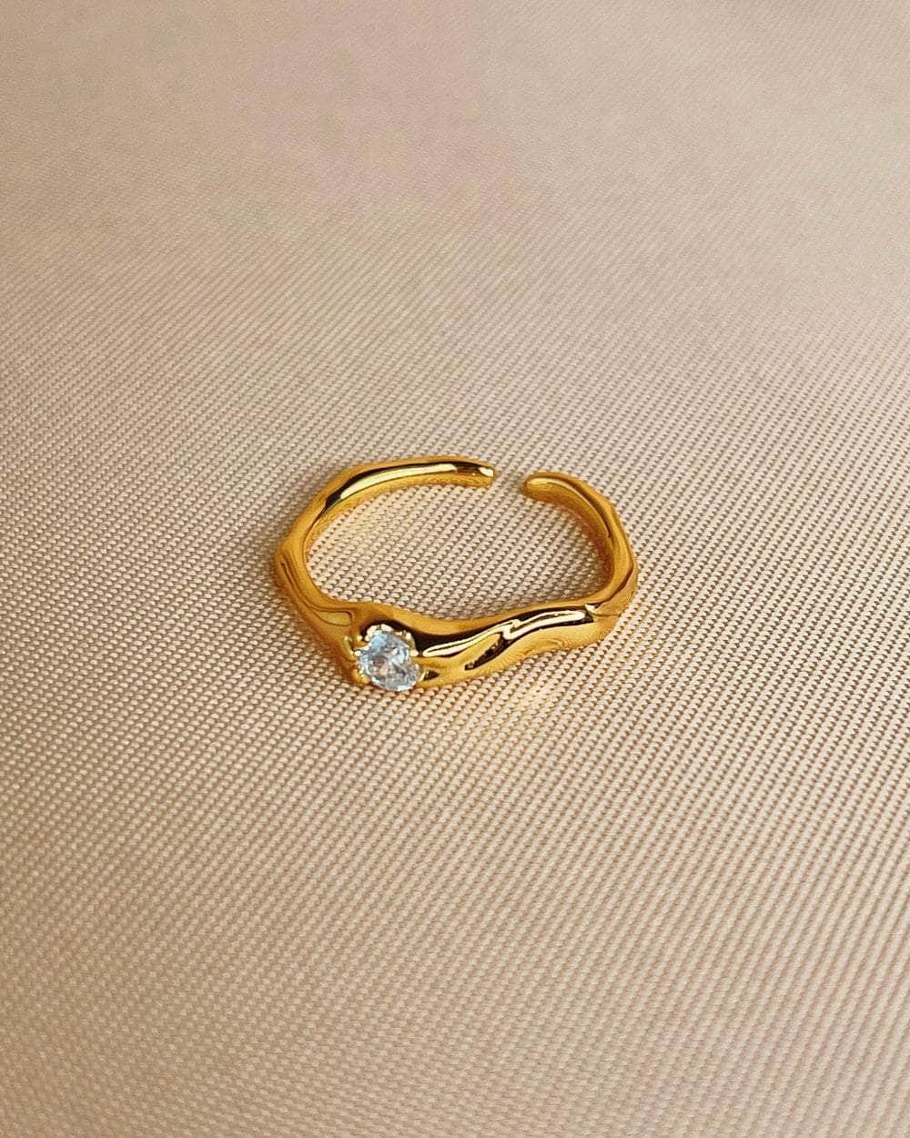So Dainty Co. Rings Naomi Gold Ring Gold Plated 925 Sterling Silver Jewelry