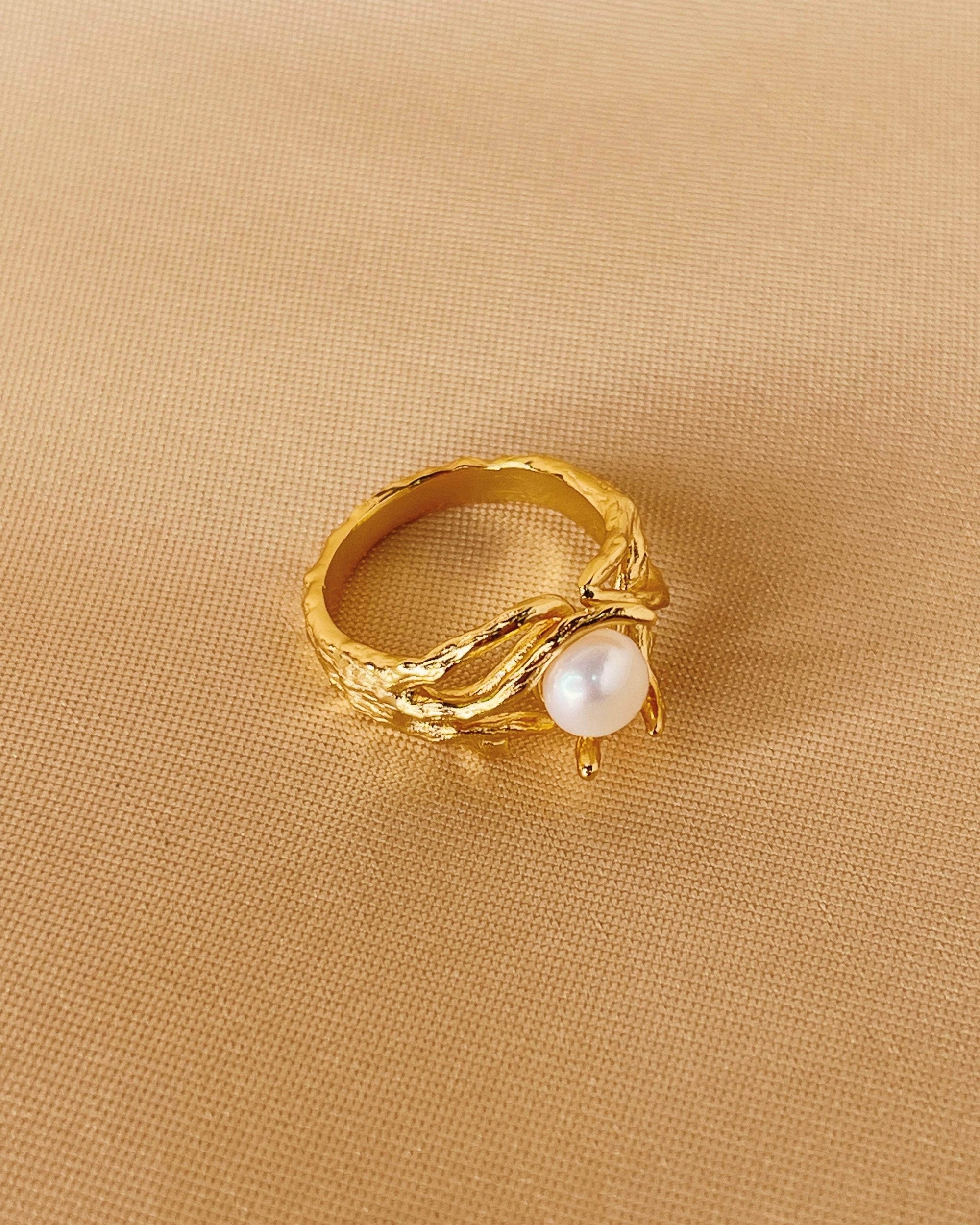 So Dainty Co. Rings Raquel Gold Ring Gold Plated 925 Sterling Silver Jewelry