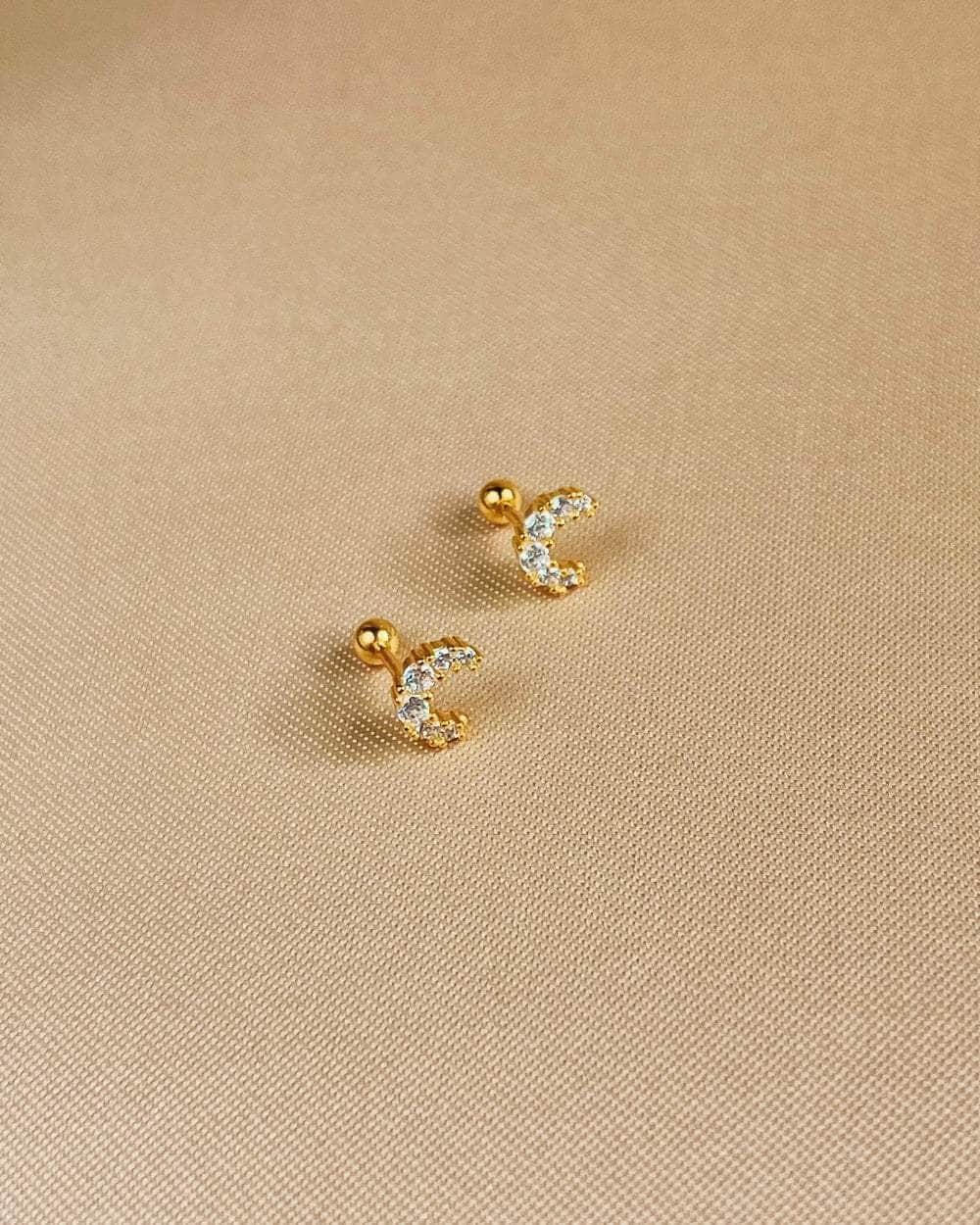 So Dainty Co. Studs Dorothy Gold Studs Gold Plated 925 Sterling Silver Jewelry