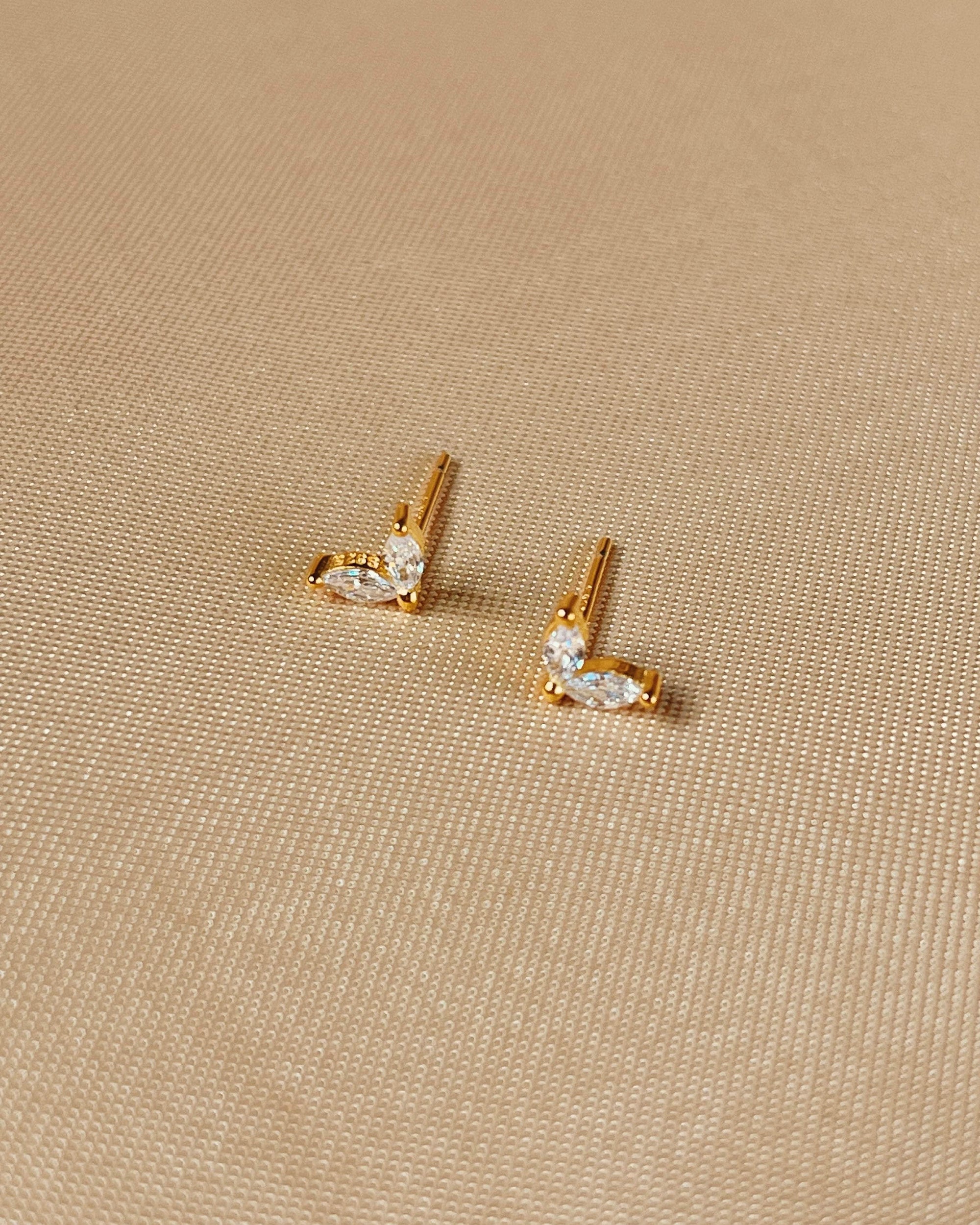 So Dainty Co. Studs Femi Gold Studs Gold Plated 925 Sterling Silver Jewelry
