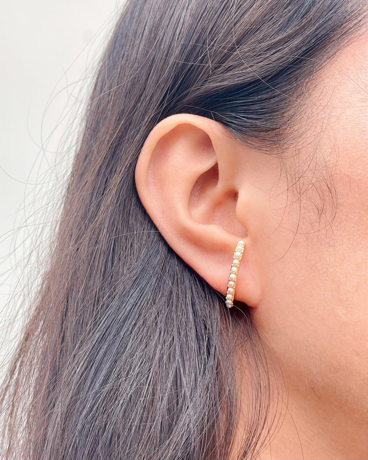 Amelia Pearl Paved Suspender Earrings