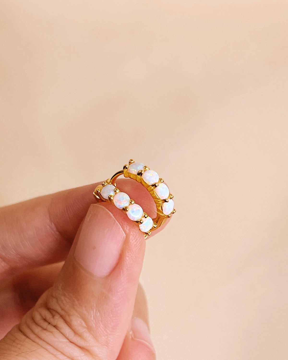 Taylor Opal Gold Huggies