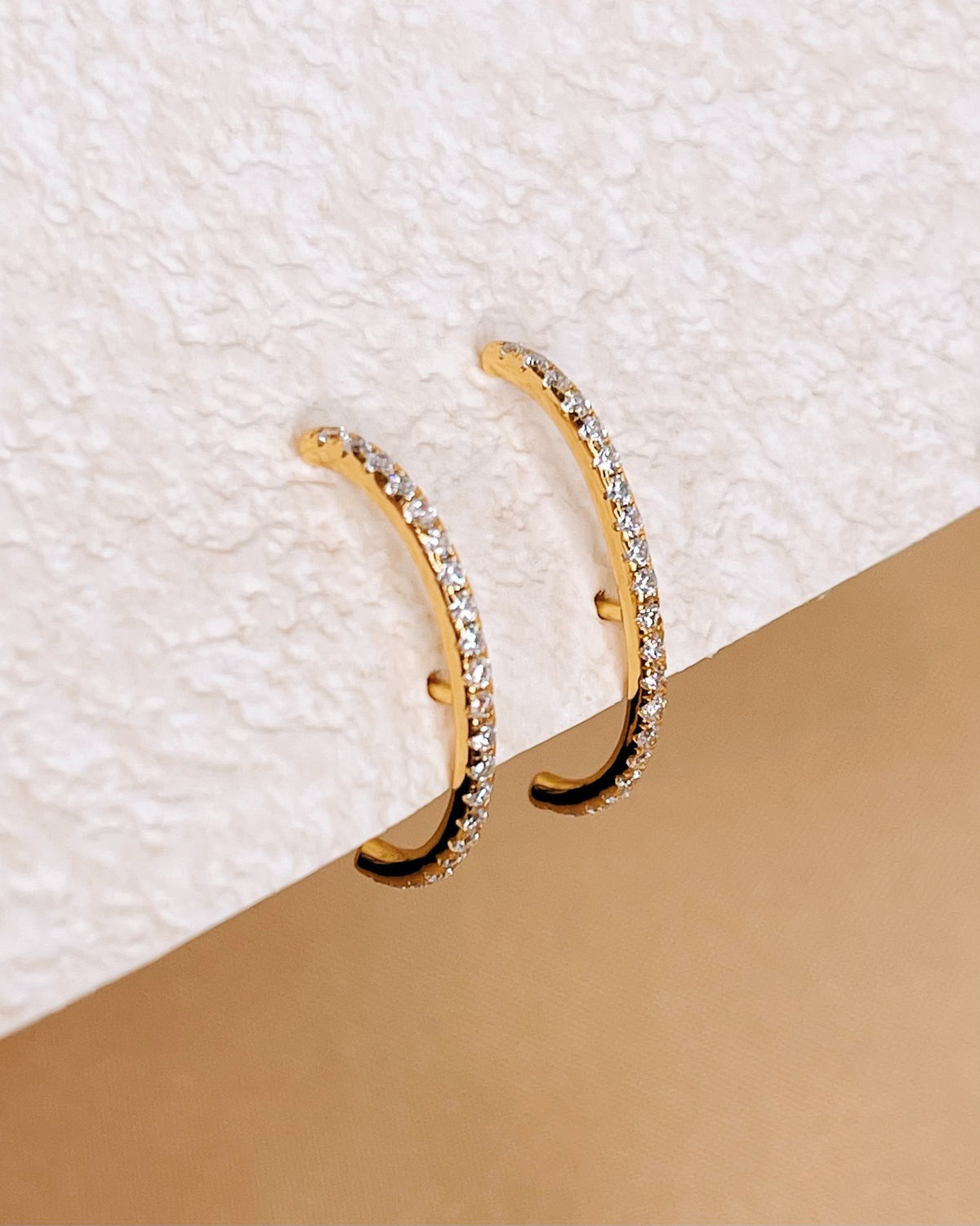 Abigail Zircon Paved Gold Suspender Earrings