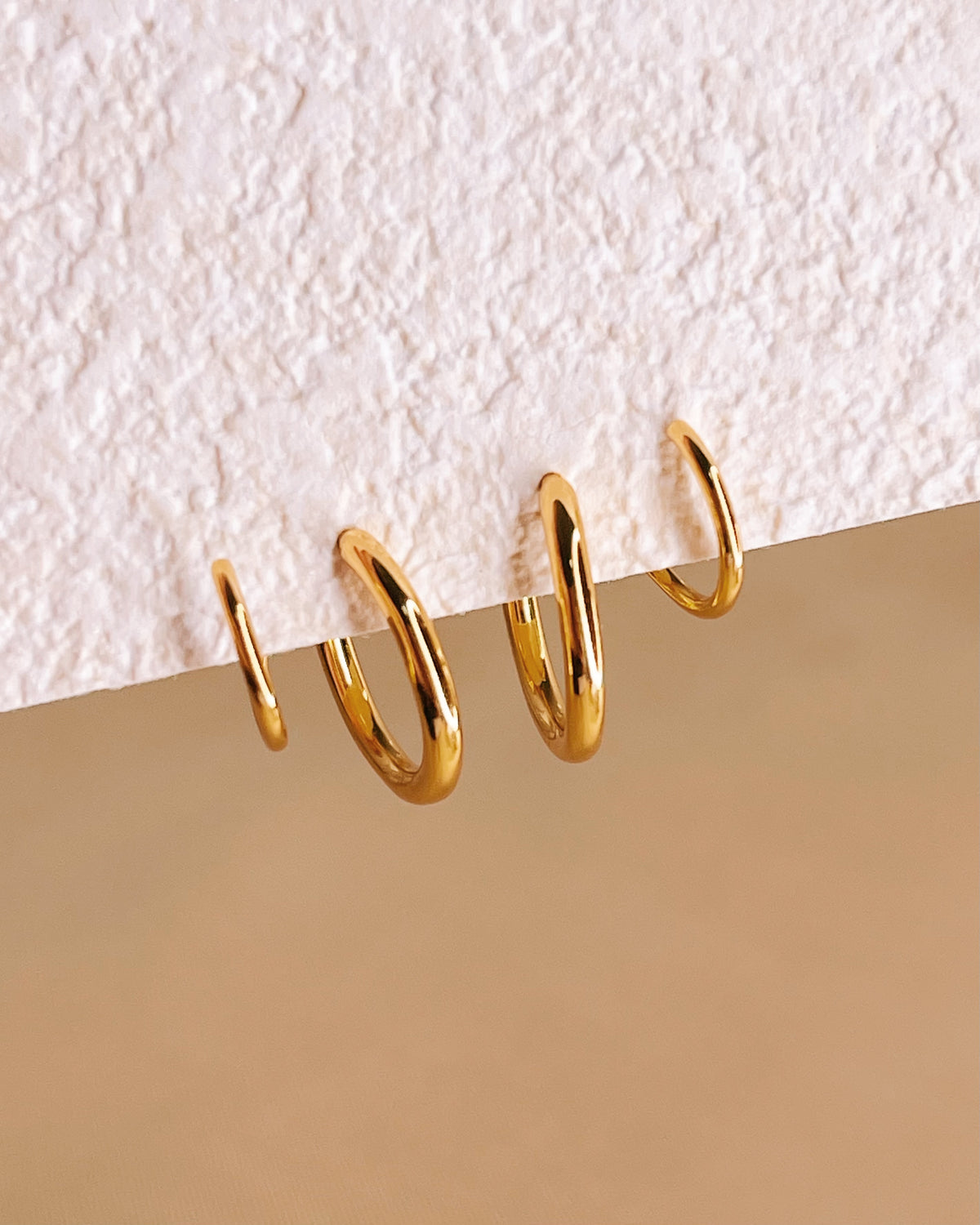 Theodora Double Layer Pseudo Stack illusion Huggie Hoop Spiral Earrings