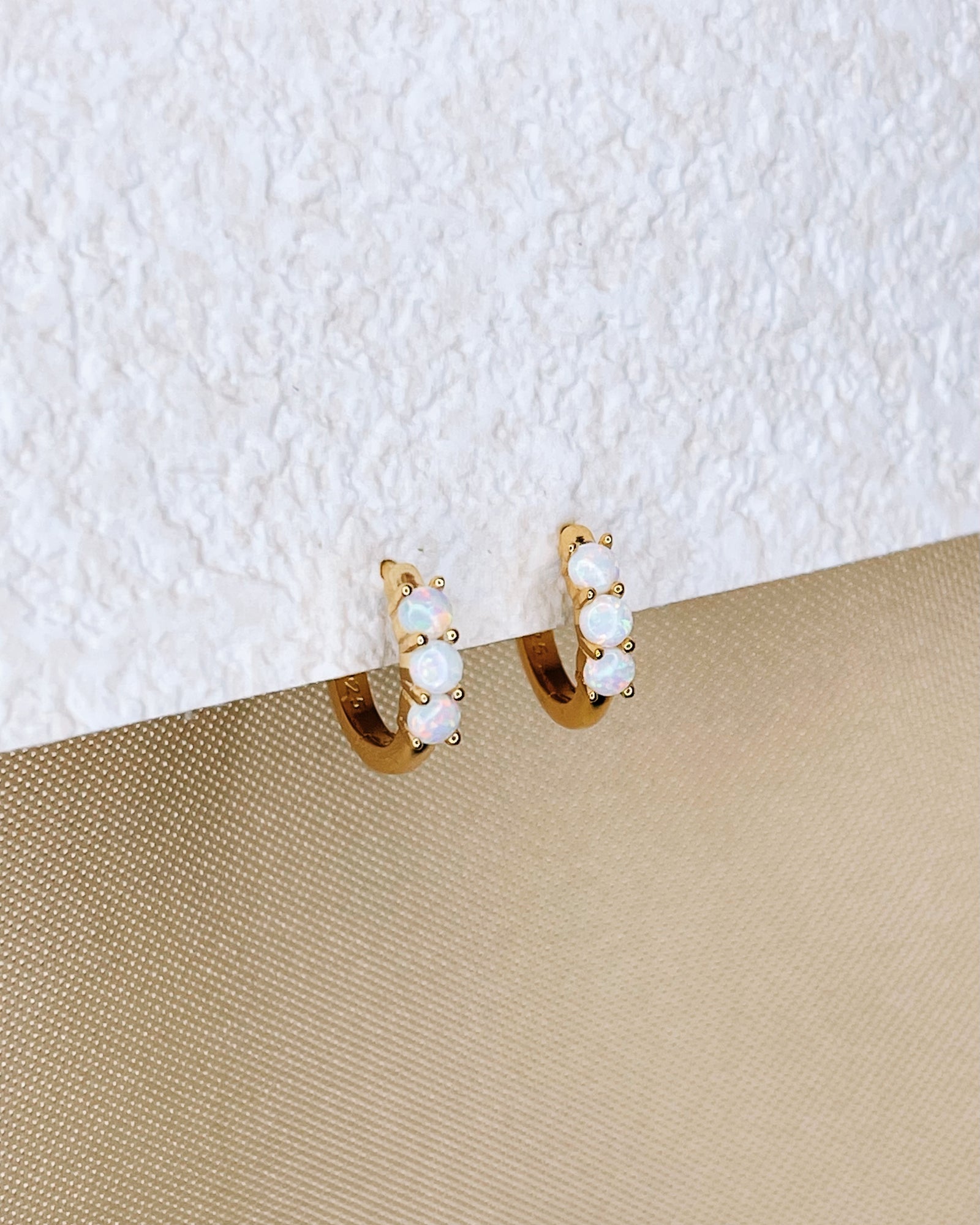 Helena Opal Gold Huggies