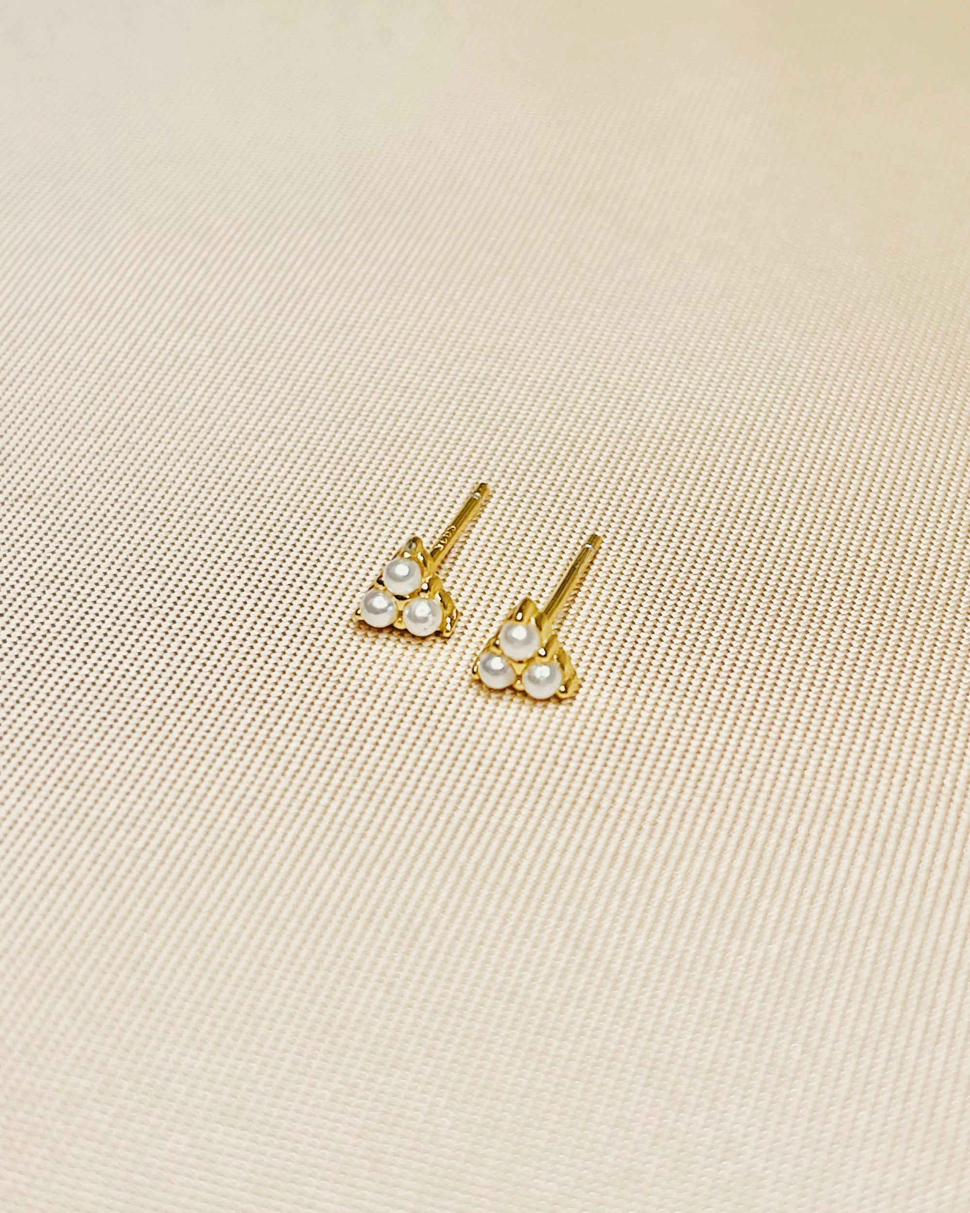 Bethany Shell Pearl Gold Studs