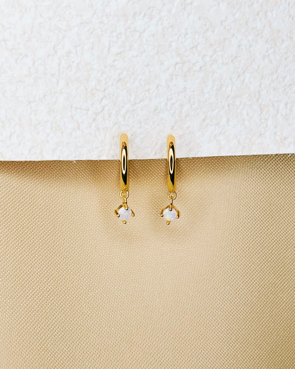 Aisha Opal Gold Huggies