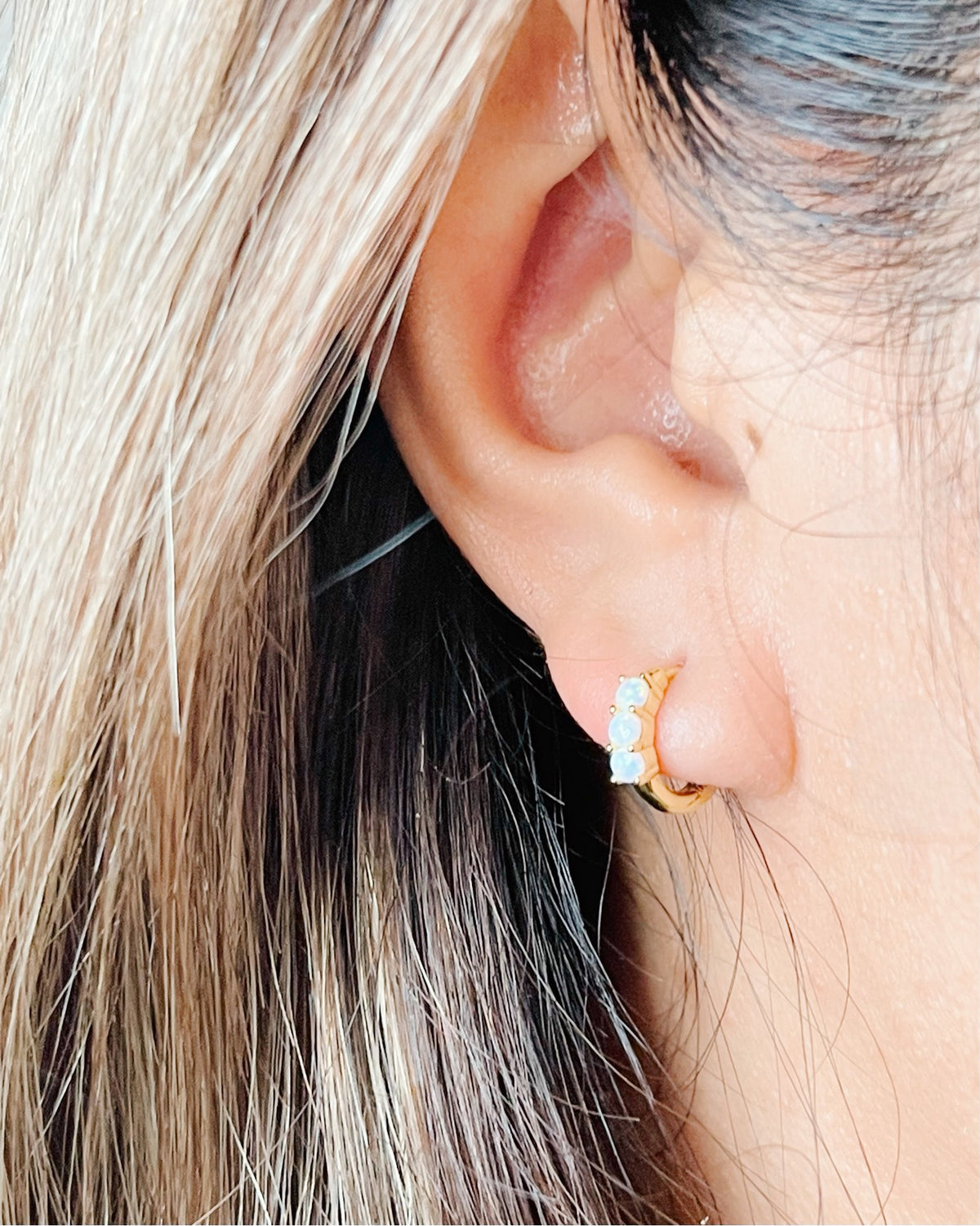 Helena Opal Gold Huggies