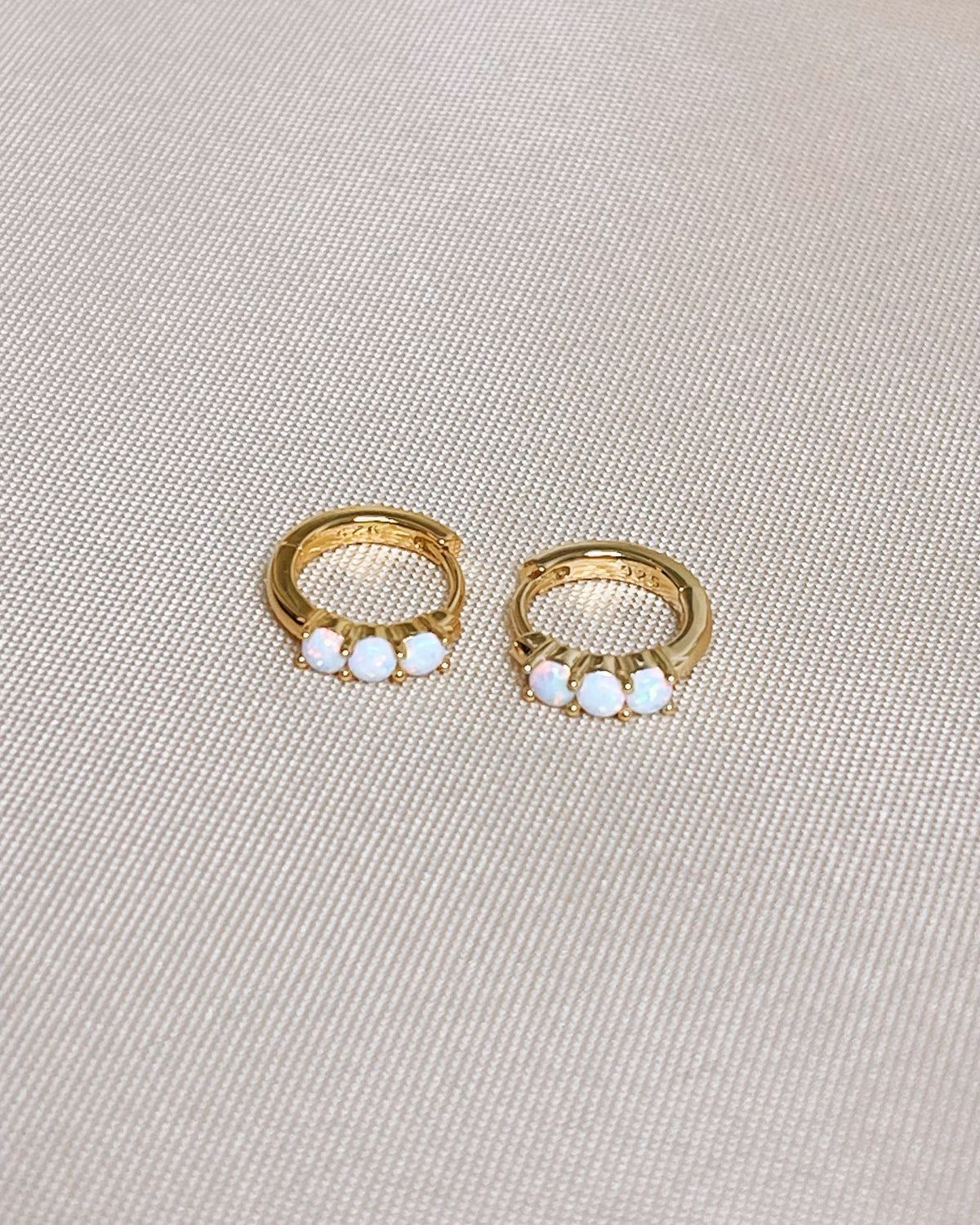 Helena Opal Gold Huggies