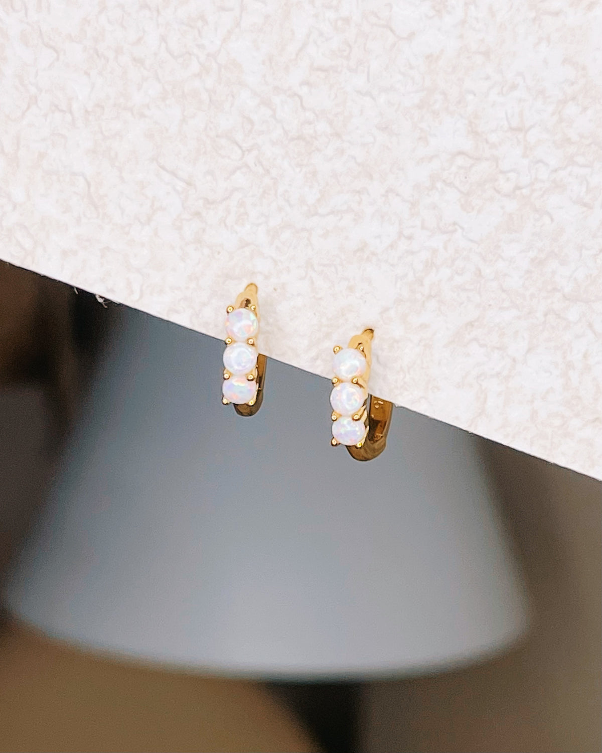 Helena Opal Gold Huggies