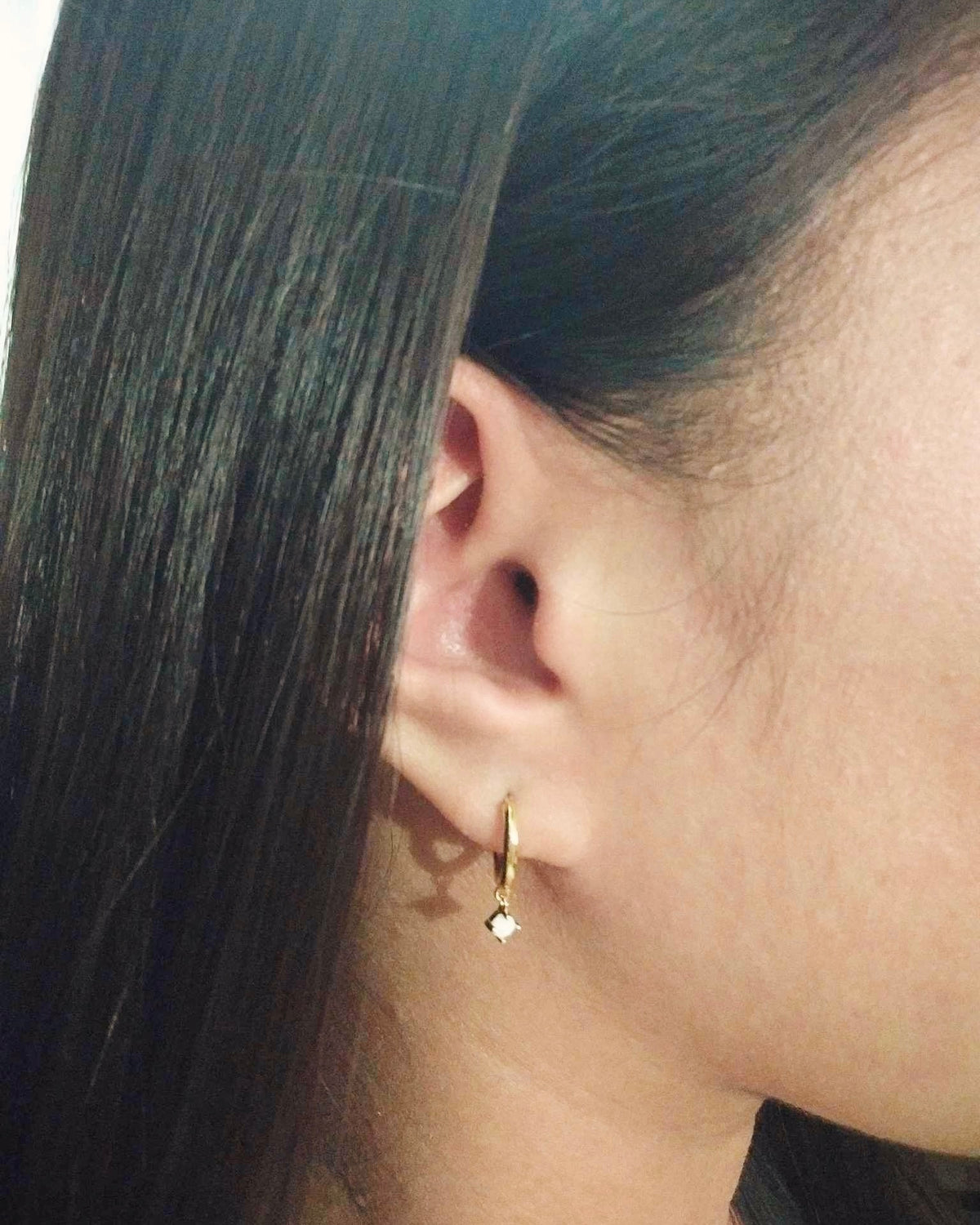 Aisha Opal Gold Huggies