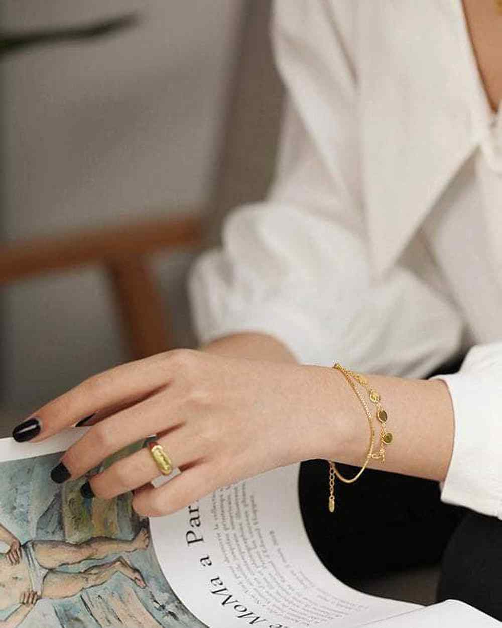 So Dainty Co. Bracelets Jacqueline Gold Bracelet Gold Plated 925 Sterling Silver Jewelry