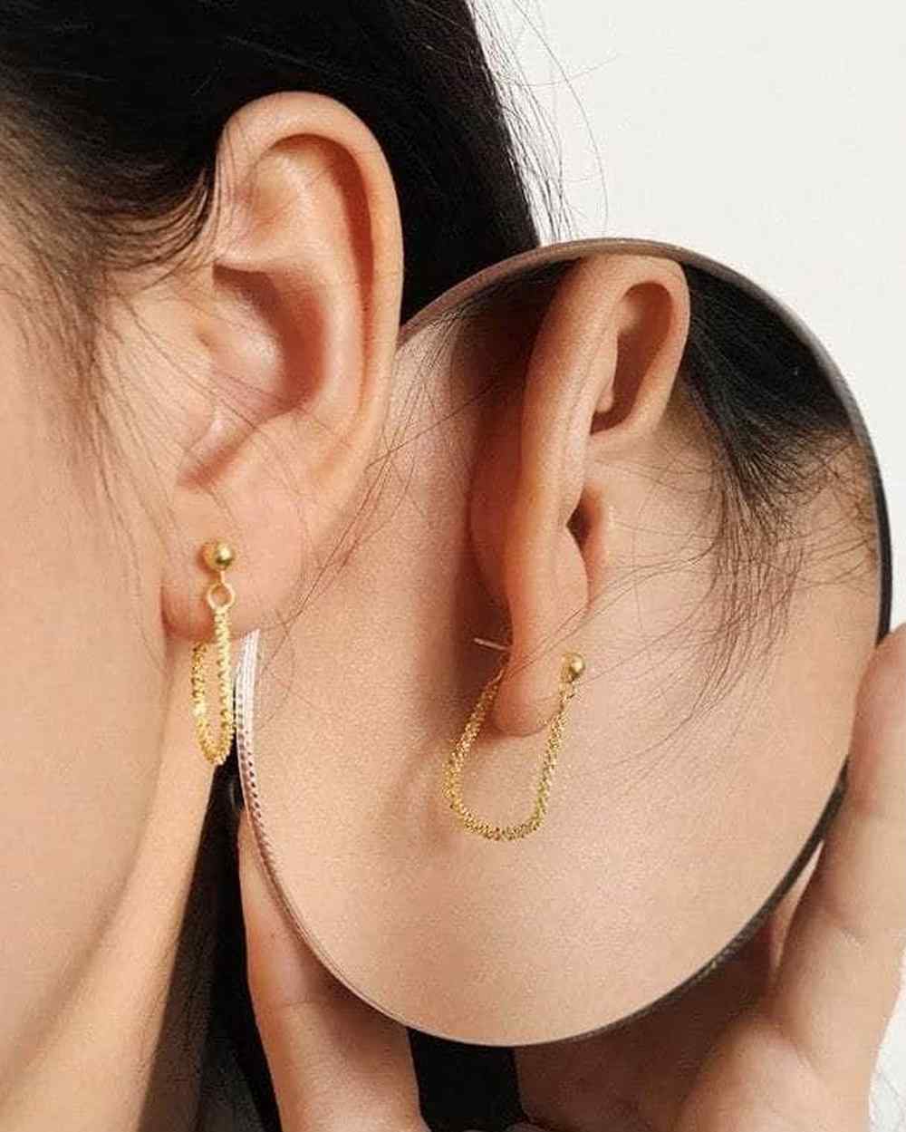 So Dainty Co. Chain / Dangle Earrings Cora Gold Earrings Gold Plated 925 Sterling Silver Jewelry