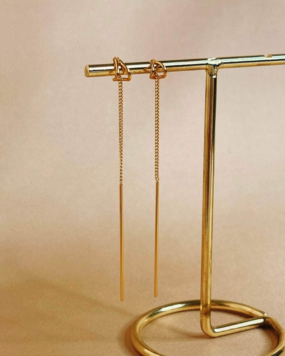 So Dainty Co. Chain / Dangle Earrings Mia Gold Earrings Gold Plated 925 Sterling Silver Jewelry