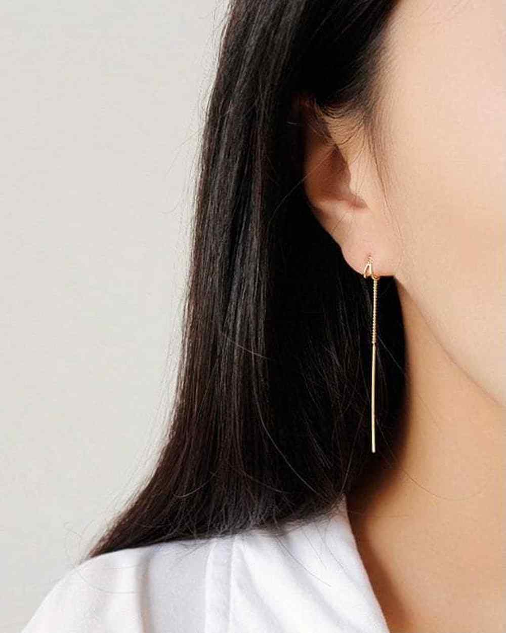 So Dainty Co. Chain / Dangle Earrings Mia Gold Earrings Gold Plated 925 Sterling Silver Jewelry