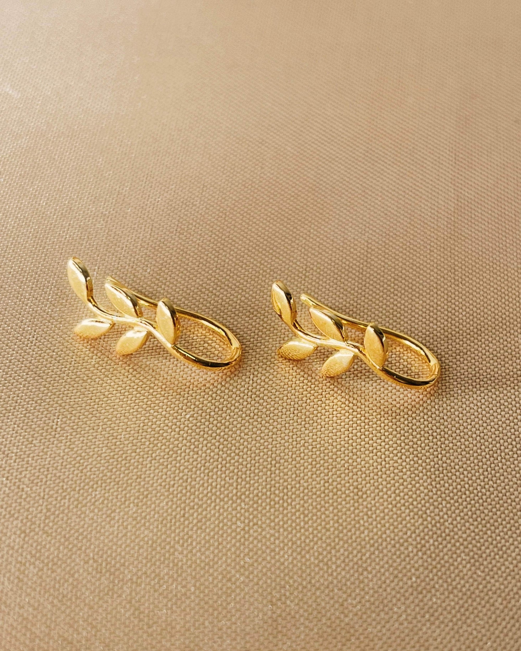 So Dainty Co. Climbers Autumn Gold Climber Earrings Gold Plated 925 Sterling Silver Jewelry