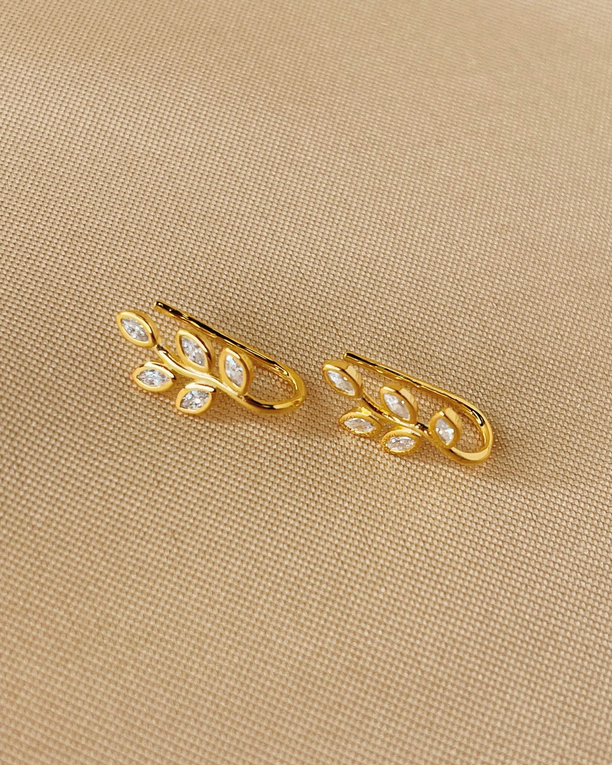 So Dainty Co. Climbers Summer Gold Climber Earrings Gold Plated 925 Sterling Silver Jewelry