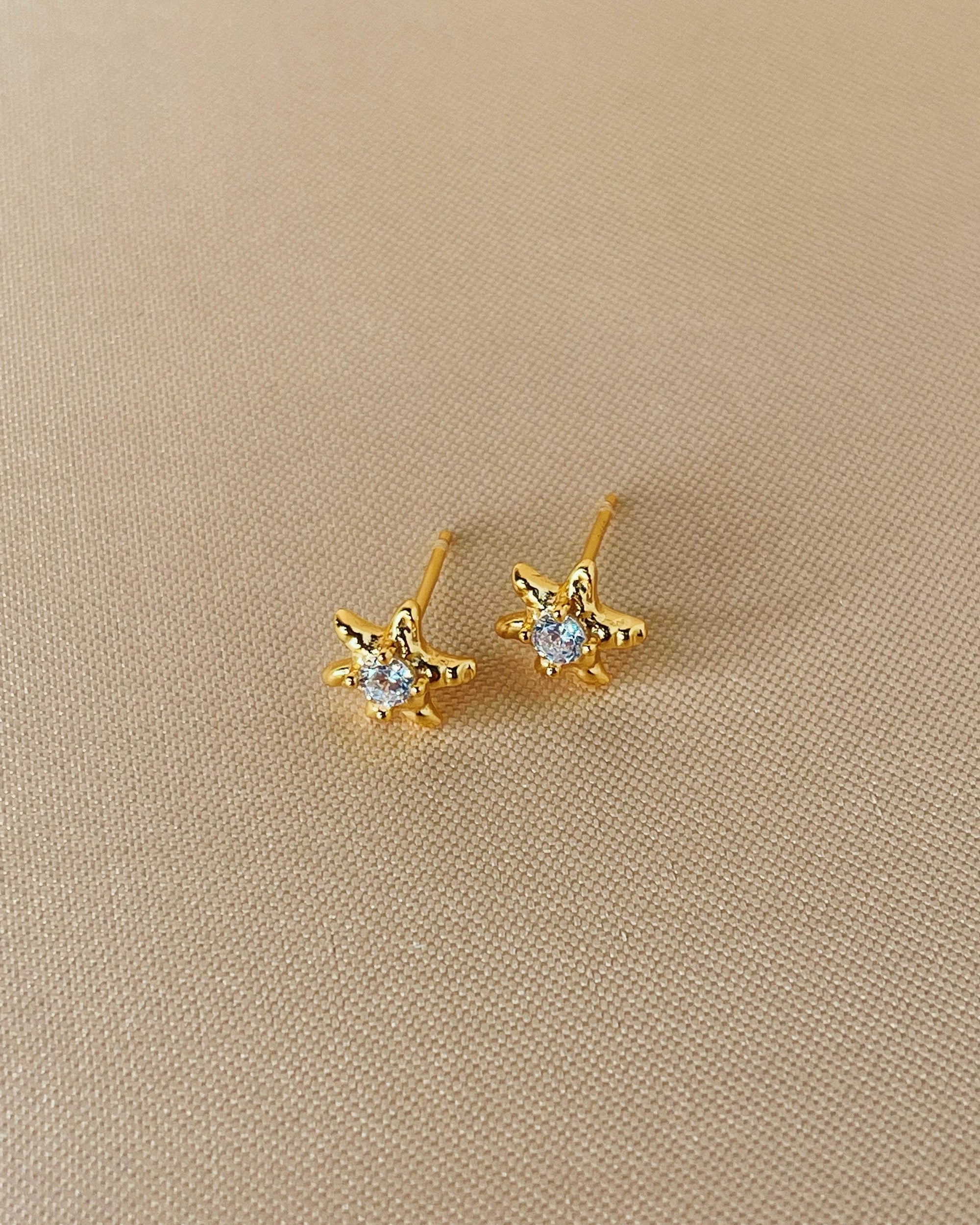 So Dainty Co. Earrings Emani Gold Studs Gold Plated 925 Sterling Silver Jewelry