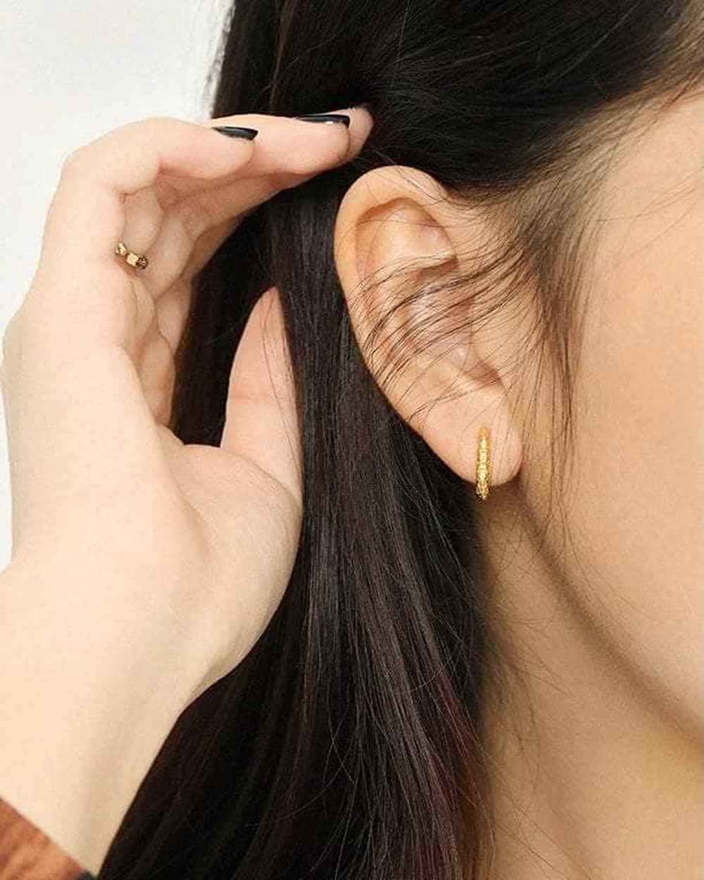 So Dainty Co. Huggies / Hoops Alexandra Gold Huggies Gold Plated 925 Sterling Silver Jewelry