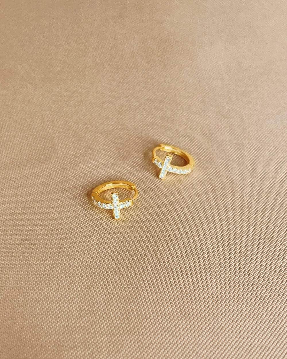 So Dainty Co. Huggies / Hoops Analise Gold Huggies Gold Plated 925 Sterling Silver Jewelry