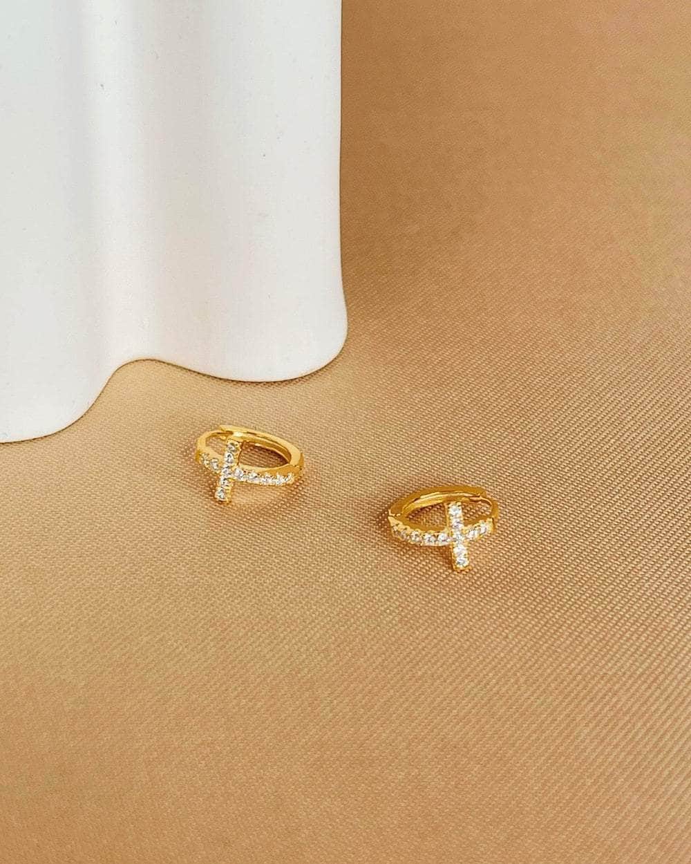 So Dainty Co. Huggies / Hoops Analise Gold Huggies Gold Plated 925 Sterling Silver Jewelry