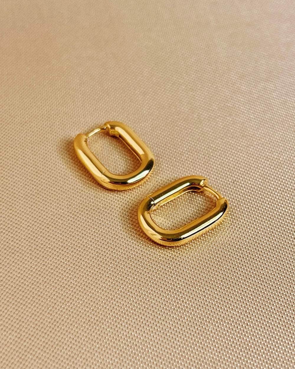 So Dainty Co. Huggies / Hoops Ashley Gold Huggies Gold Plated 925 Sterling Silver Jewelry