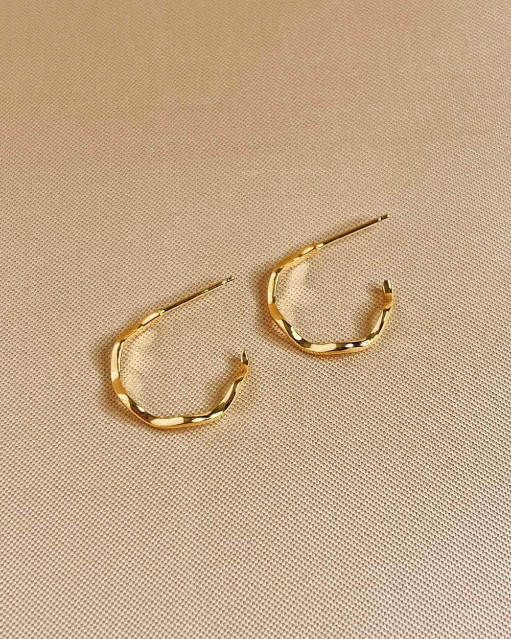 So Dainty Co. Huggies / Hoops Brianna Gold Hoops Gold Plated 925 Sterling Silver Jewelry