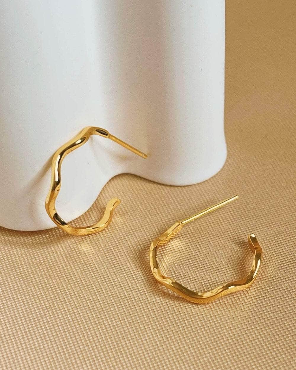 So Dainty Co. Huggies / Hoops Brianna Gold Hoops Gold Plated 925 Sterling Silver Jewelry