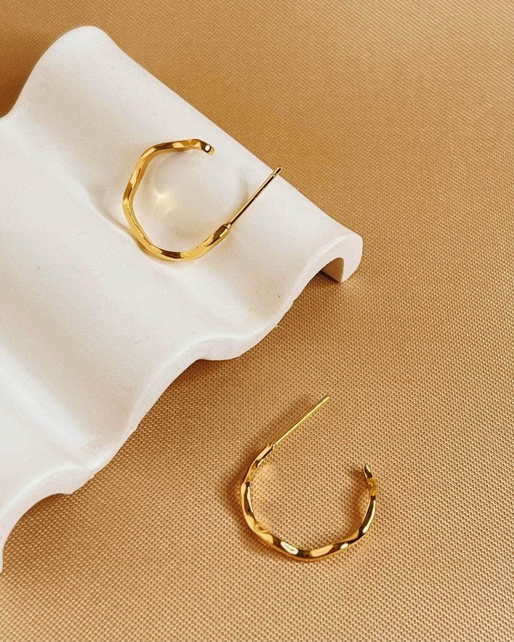 So Dainty Co. Huggies / Hoops Brianna Gold Hoops Gold Plated 925 Sterling Silver Jewelry