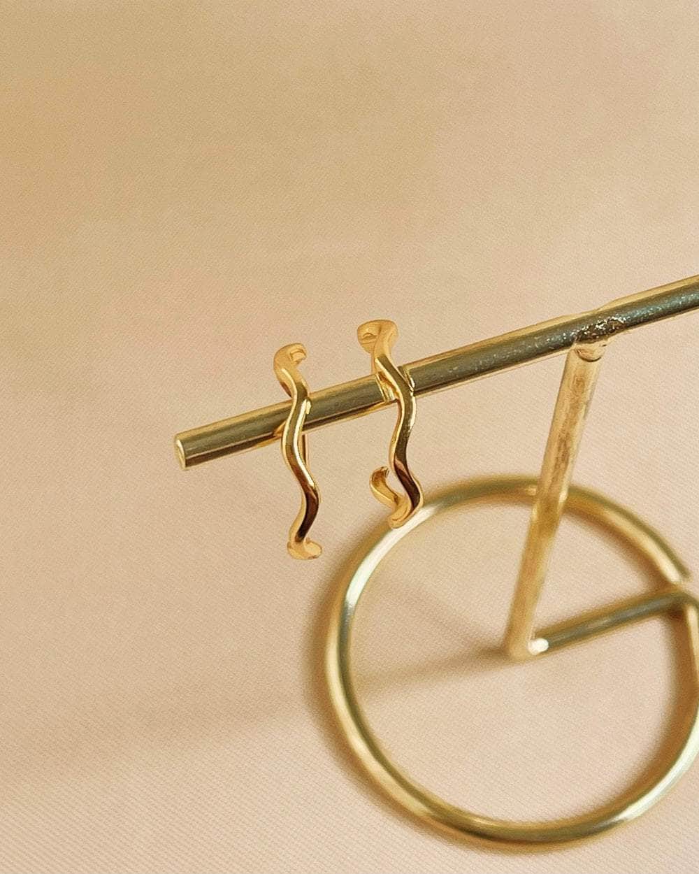 So Dainty Co. Huggies / Hoops Brianna Gold Hoops Gold Plated 925 Sterling Silver Jewelry