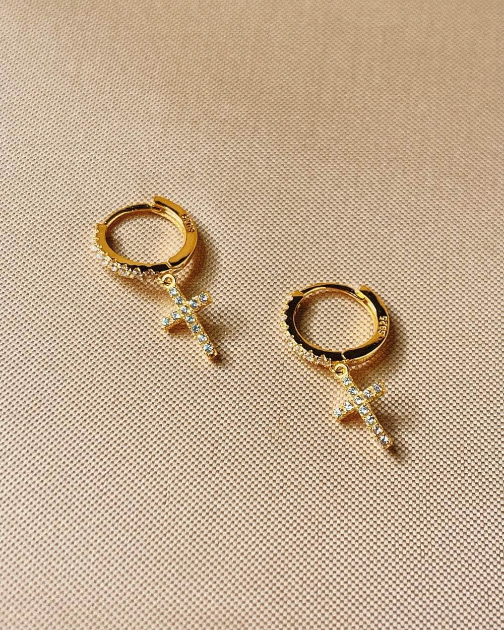 So Dainty Co. Huggies / Hoops Brielle Gold Huggies Gold Plated 925 Sterling Silver Jewelry