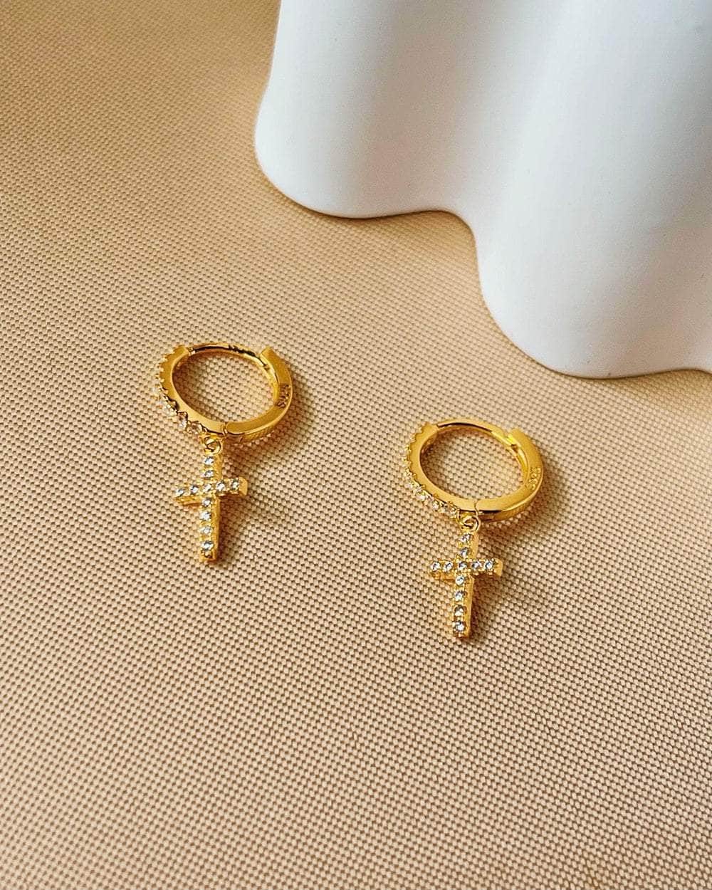 So Dainty Co. Huggies / Hoops Brielle Gold Huggies Gold Plated 925 Sterling Silver Jewelry