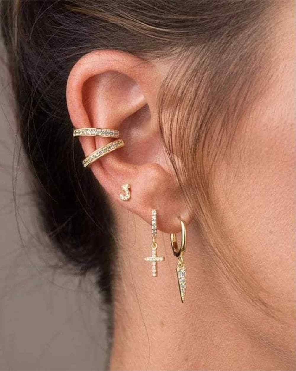 So Dainty Co. Huggies / Hoops Brielle Gold Huggies Gold Plated 925 Sterling Silver Jewelry