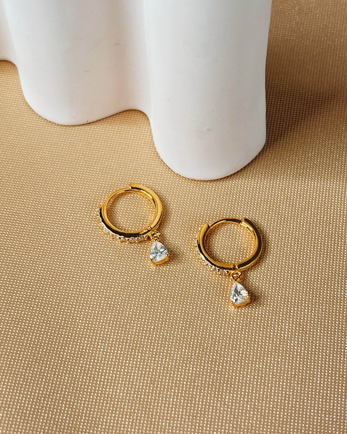 So Dainty Co. Huggies / Hoops Cassandra Gold Huggies Gold Plated 925 Sterling Silver Jewelry