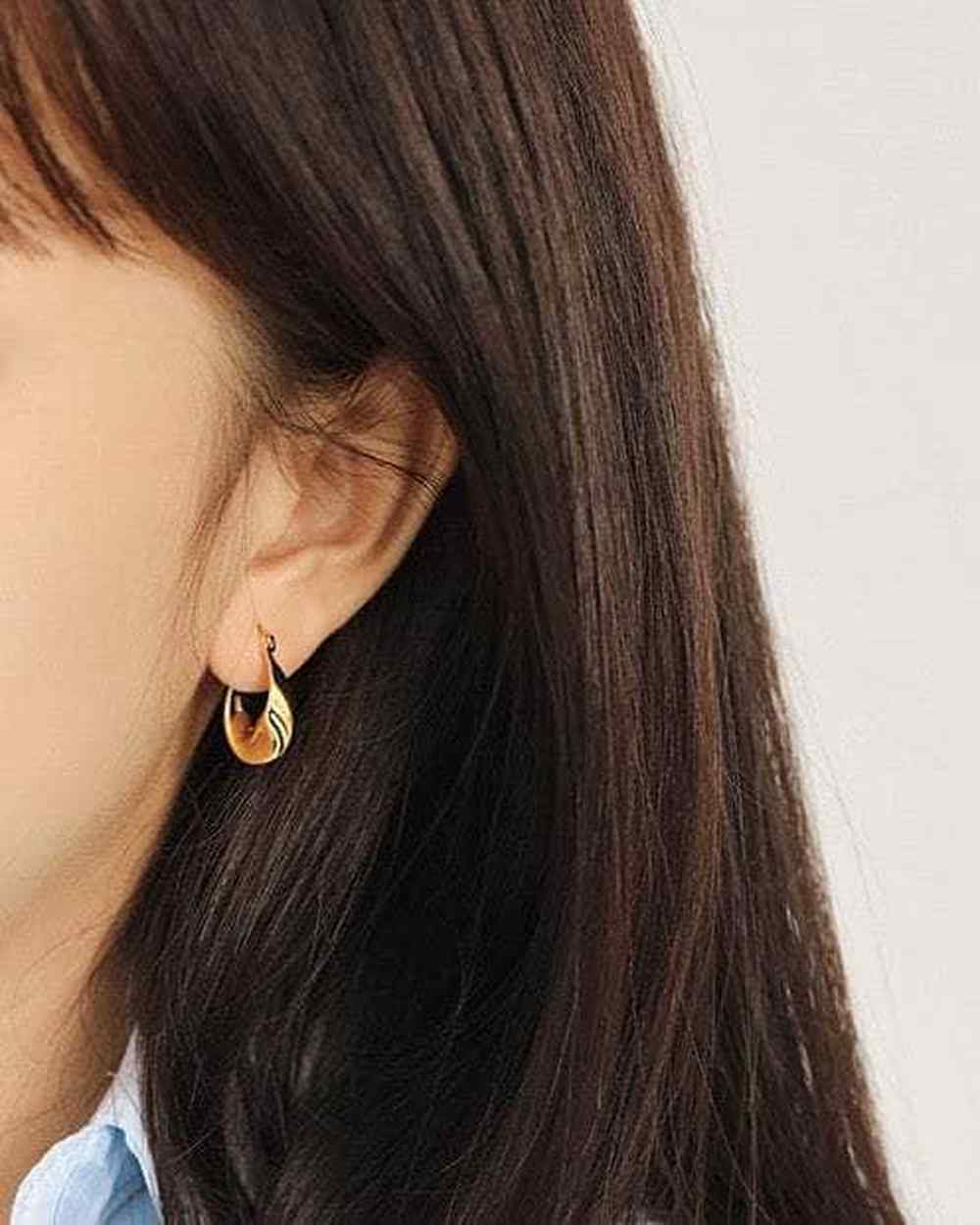 So Dainty Co. Huggies / Hoops Ellie Gold Hoops Gold Plated 925 Sterling Silver Jewelry