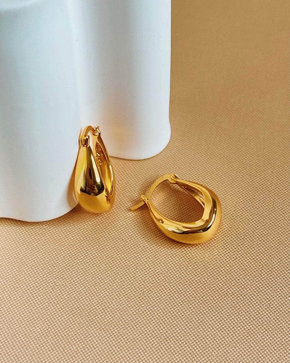 So Dainty Co. Huggies / Hoops Emily Gold Hoops Gold Plated 925 Sterling Silver Jewelry