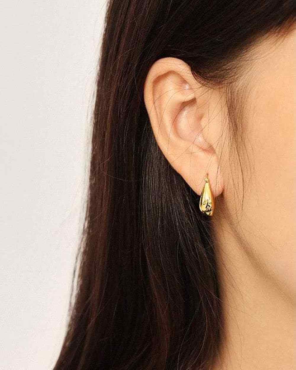 So Dainty Co. Huggies / Hoops Emily Gold Hoops Gold Plated 925 Sterling Silver Jewelry