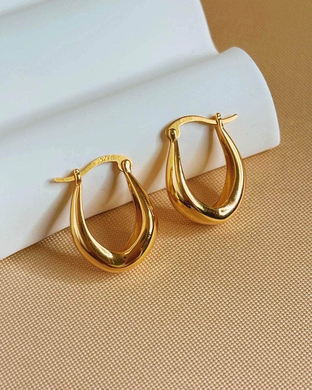 So Dainty Co. Huggies / Hoops Emily Gold Hoops Gold Plated 925 Sterling Silver Jewelry