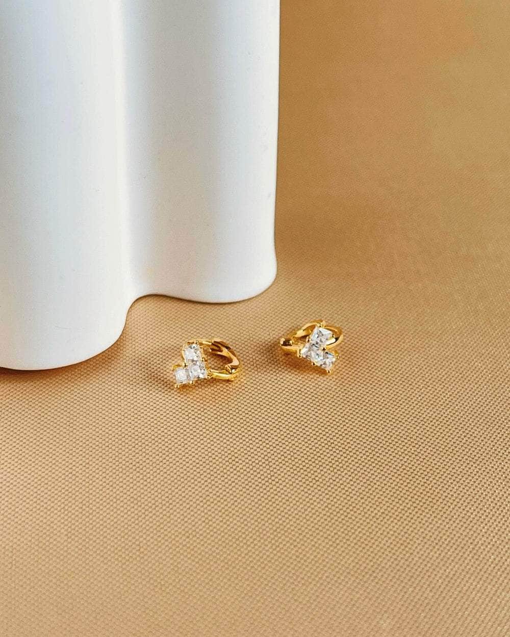 So Dainty Co. Huggies / Hoops Eudora Gold Huggies Gold Plated 925 Sterling Silver Jewelry