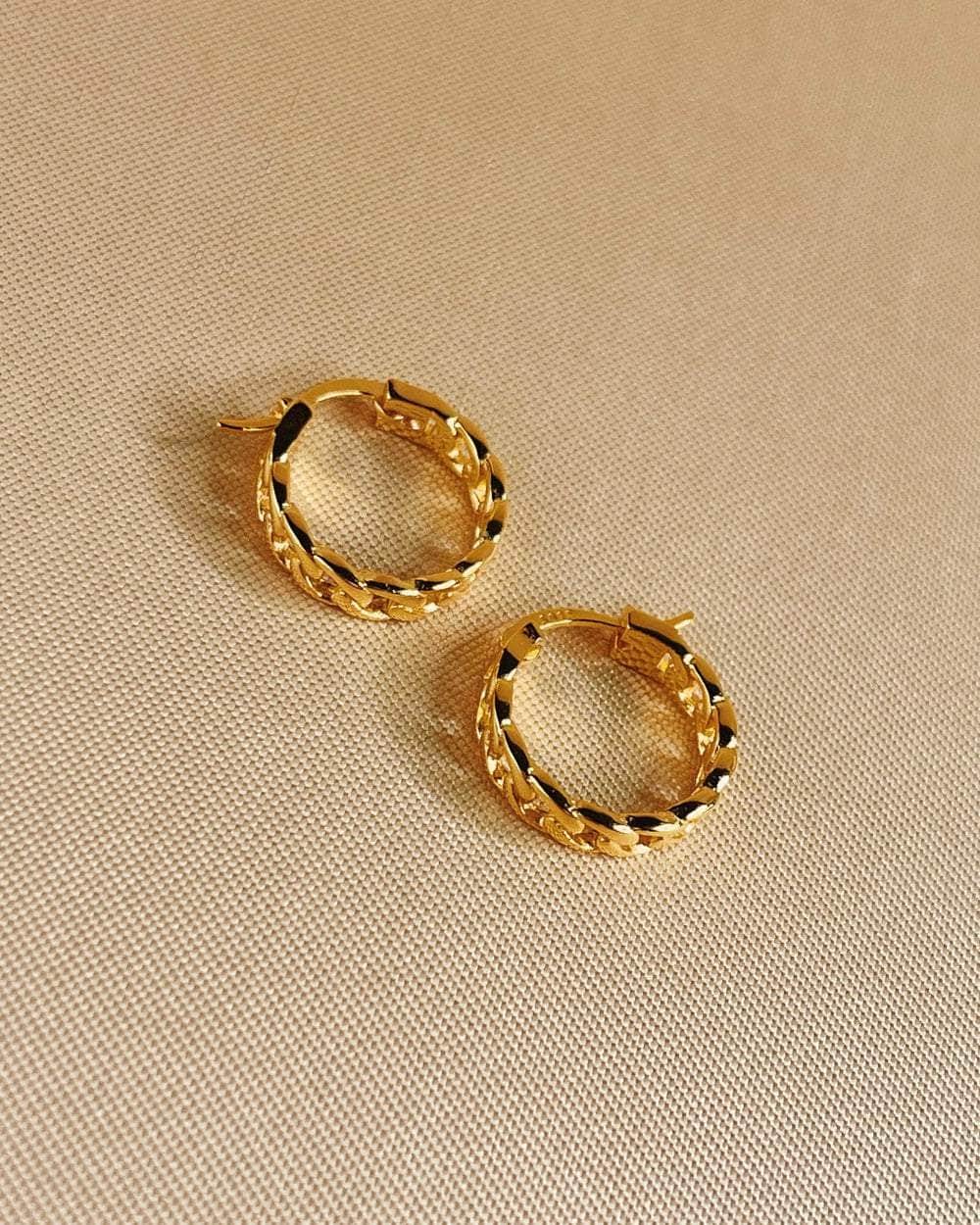 So Dainty Co. Huggies / Hoops Evie Gold Hoops Gold Plated 925 Sterling Silver Jewelry
