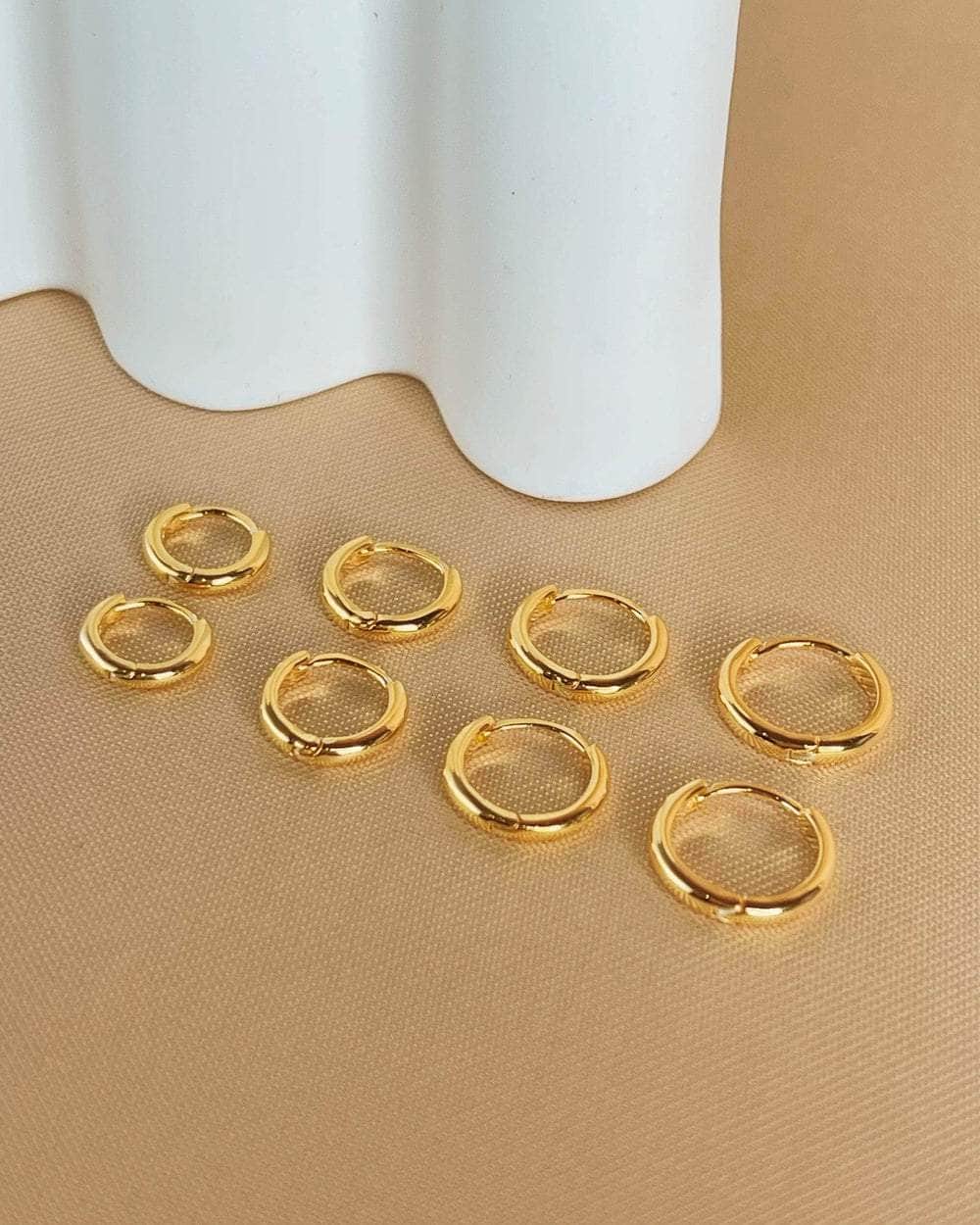 So Dainty Co. Huggies / Hoops Ingrid Gold Huggies (Choose 1 — 6mm / 7mm / 8mm / 9mm) Gold Plated 925 Sterling Silver Jewelry