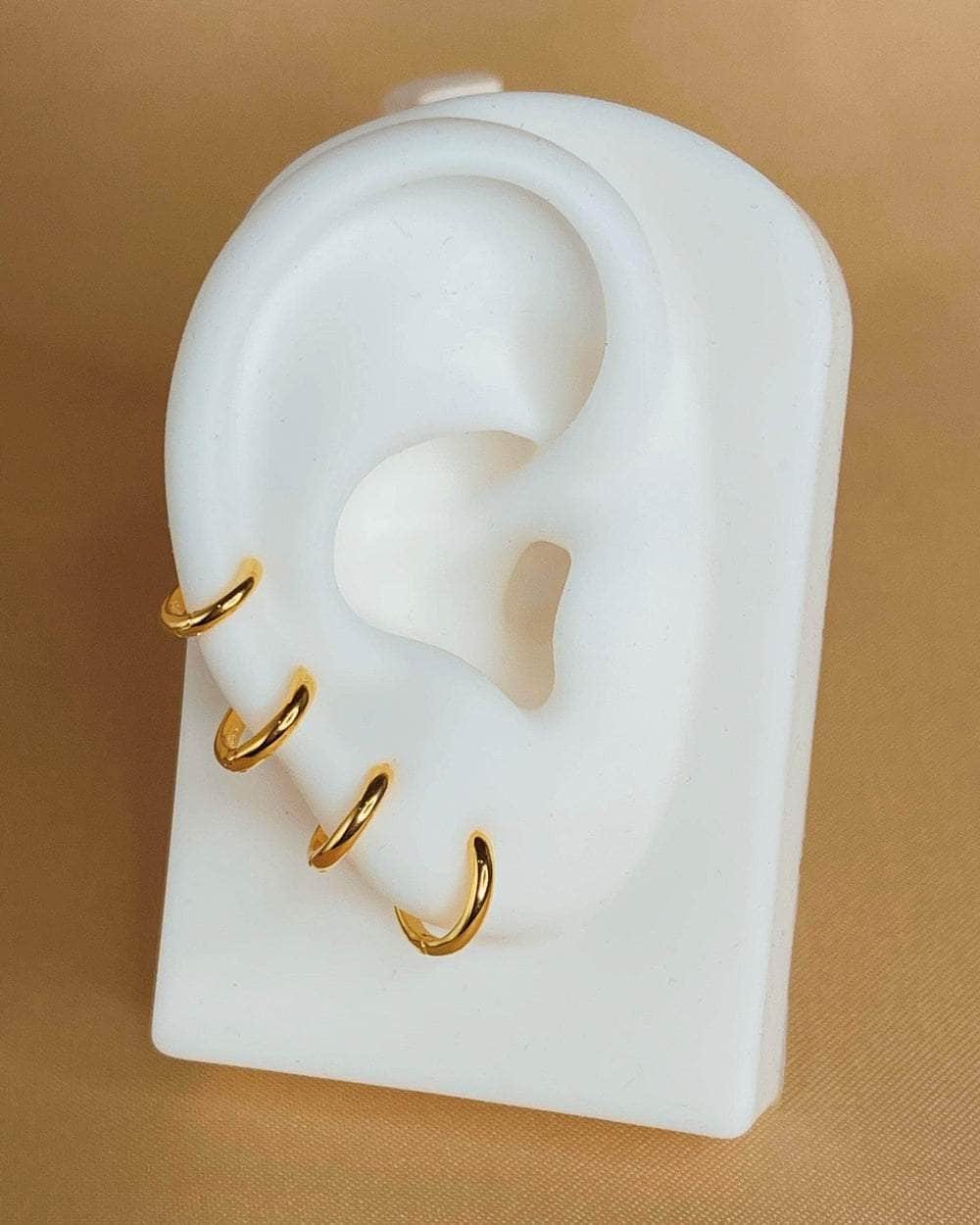 So Dainty Co. Huggies / Hoops Ingrid Gold Huggies (Choose 1 — 6mm / 7mm / 8mm / 9mm) Gold Plated 925 Sterling Silver Jewelry