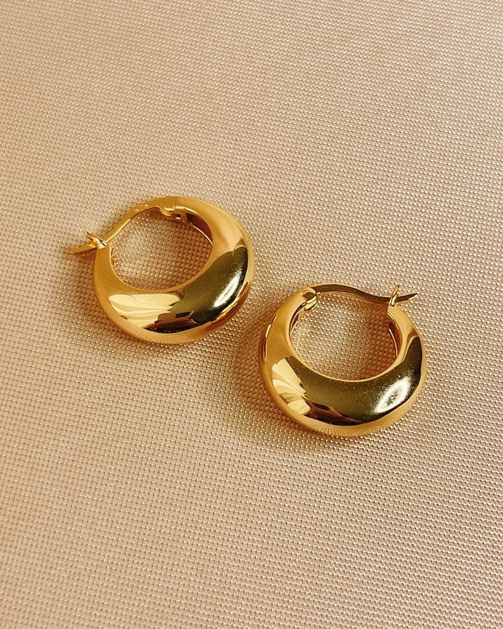 So Dainty Co. Huggies / Hoops Isabella Gold Hoops Gold Plated 925 Sterling Silver Jewelry