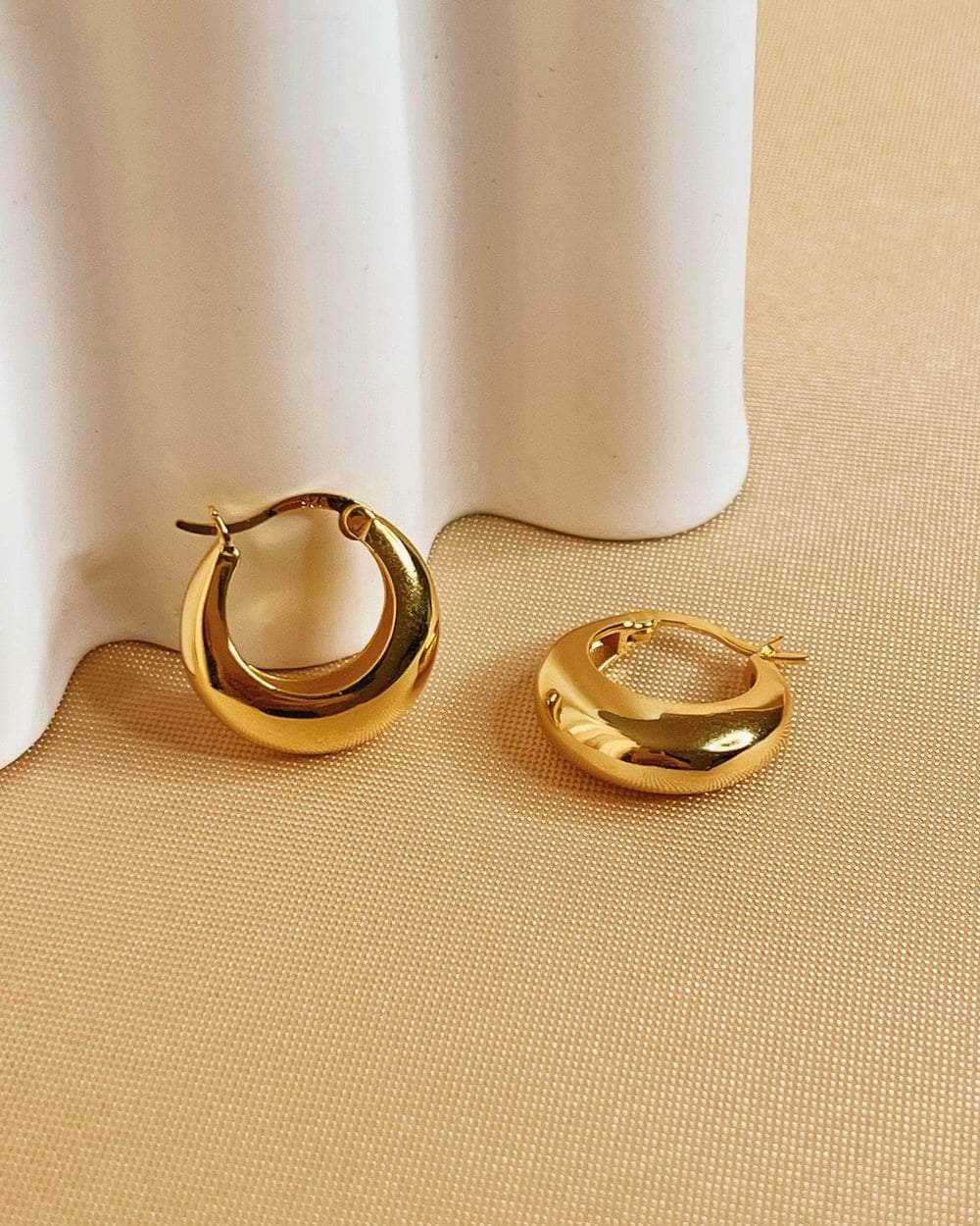 So Dainty Co. Huggies / Hoops Isabella Gold Hoops Gold Plated 925 Sterling Silver Jewelry