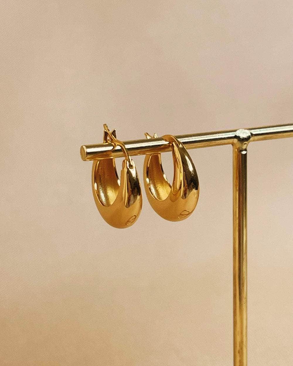 So Dainty Co. Huggies / Hoops Isabella Gold Hoops Gold Plated 925 Sterling Silver Jewelry