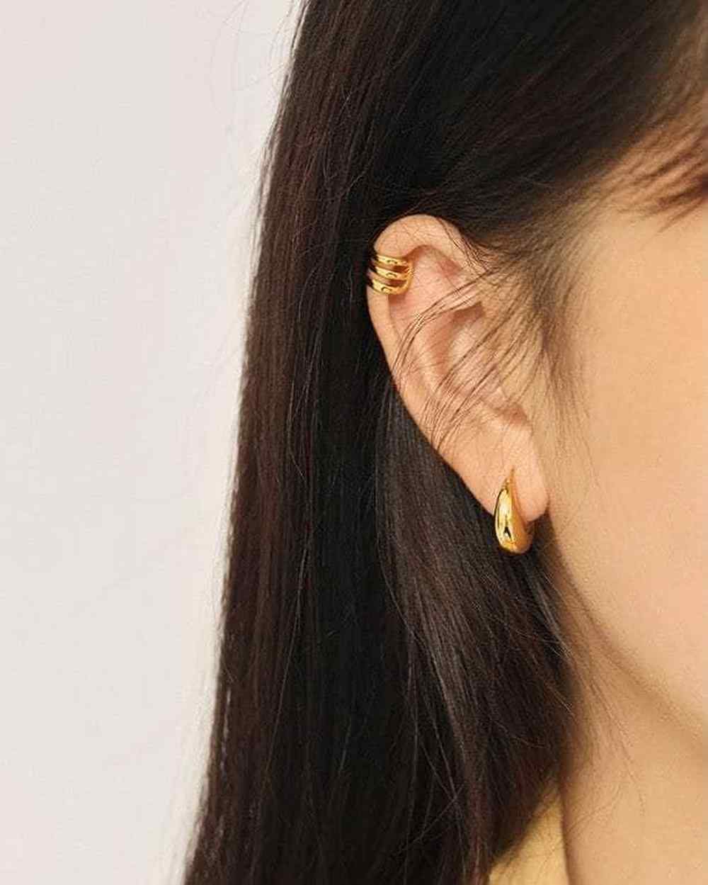 So Dainty Co. Huggies / Hoops Isabella Gold Hoops Gold Plated 925 Sterling Silver Jewelry