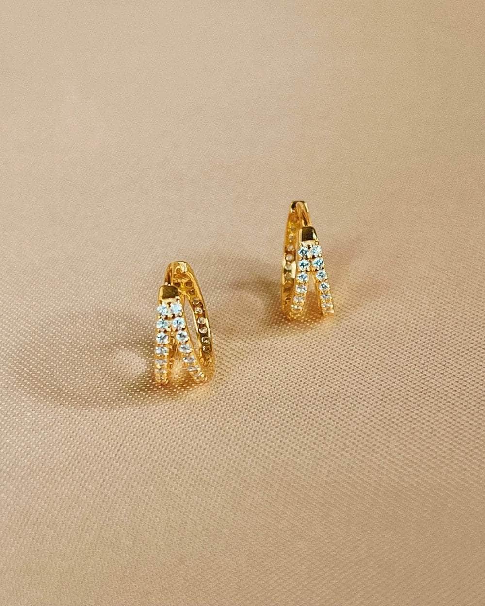 So Dainty Co. Huggies / Hoops Lena Gold Huggies Gold Plated 925 Sterling Silver Jewelry