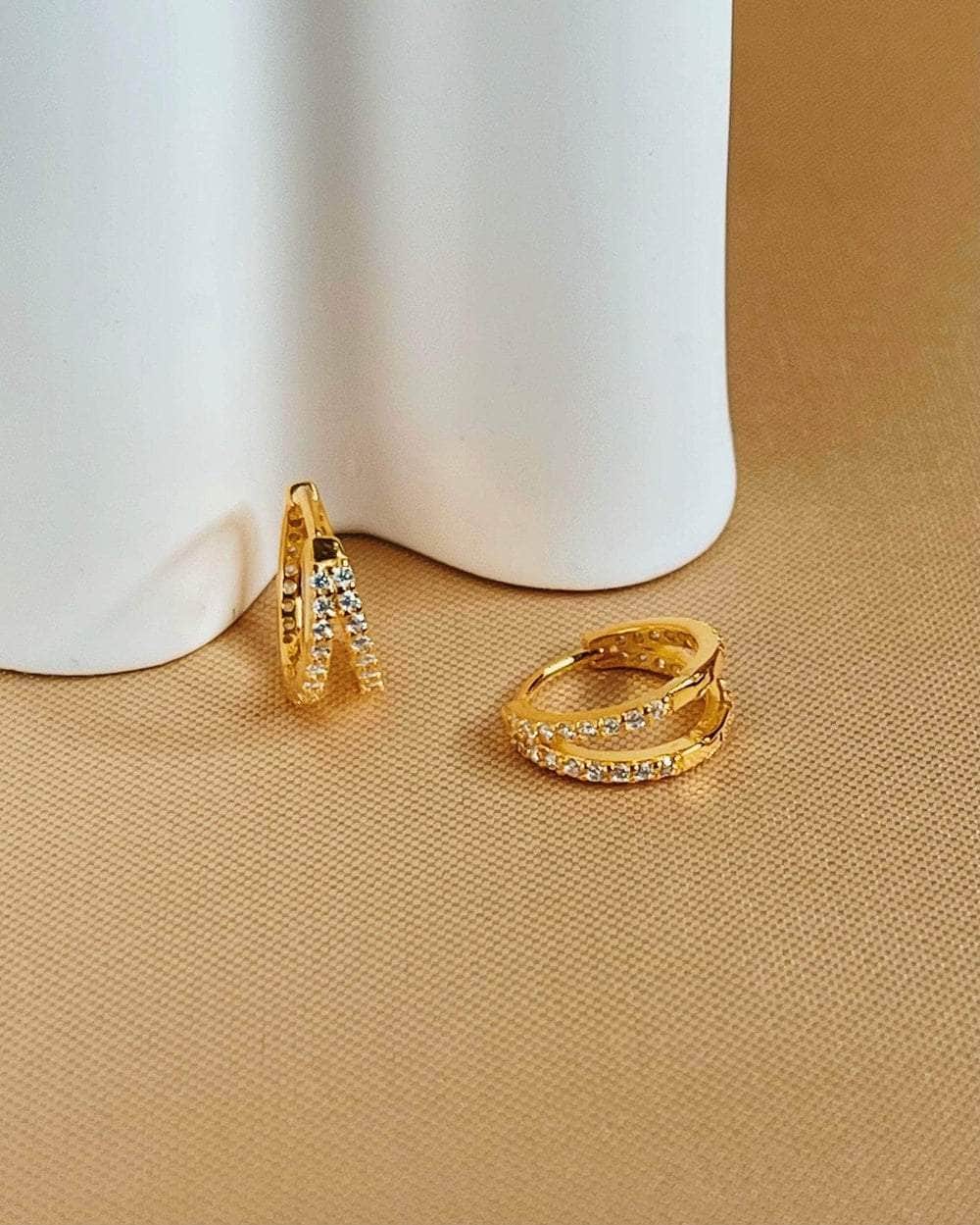 So Dainty Co. Huggies / Hoops Lena Gold Huggies Gold Plated 925 Sterling Silver Jewelry